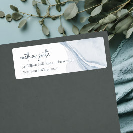 Abstrakte Blue Coastal Beach Wasserfarbenadresse