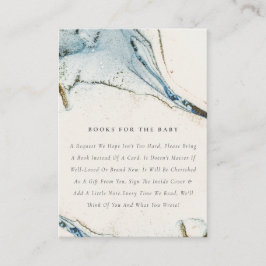 Abstrakte Blue Gold Beachy Books für Babydusche Begleitkarte