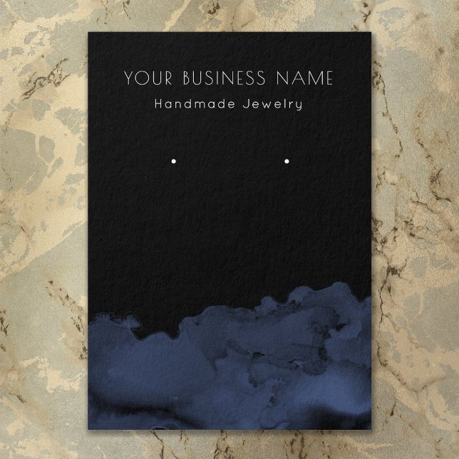 Abstrakte Blue Ink Wash Earring Display Cards (Von Creator hochgeladen)