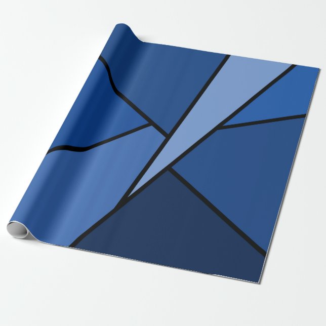 Abstrakte Blue Polygons-Geschenkpackung Geschenkpapier (Ungerollt)