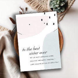 ABSTRAKTE BLUE SISTER GIFT SCHALTFLÄCHE EARRING CA PLATZKARTE