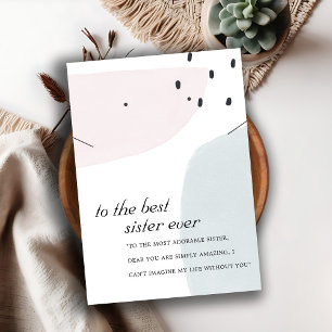 ABSTRAKTE BLUE SISTER GIFT SCHALTFLÄCHE EARRING CA PLATZKARTE