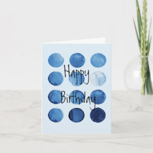 Abstrakte Blues Geometric Birthday Karte