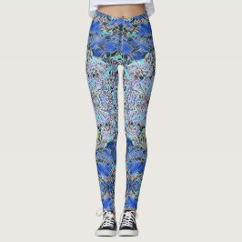 Abstrakte Blues-Lavendel Leggings