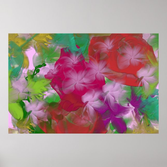 Abstrakte Blume Art Canvas Print Poster (Vorne)