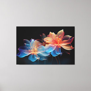 Abstrakte Blume auf schwarzem Hintergrund Leinwanddruck