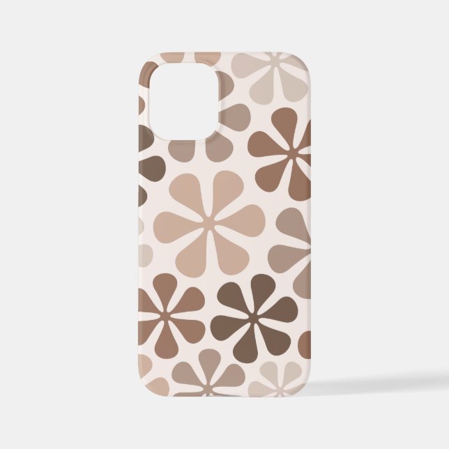 Abstrakte Blume (B) Braune Taupe iPhone 12 Mini Hülle (Rückseite)