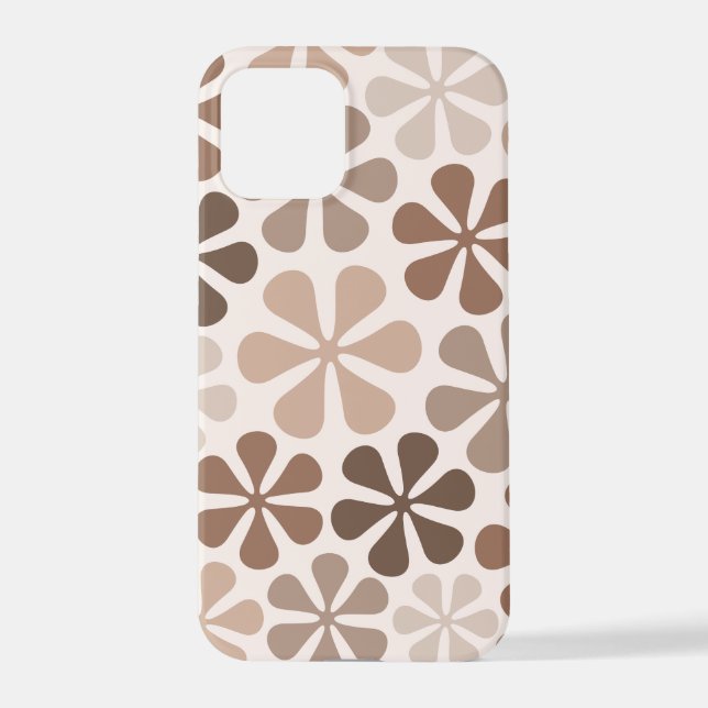 Abstrakte Blume (B) Braune Taupe iPhone 12 Pro Hülle (Rückseite)