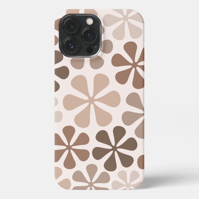 Abstrakte Blume (B) Braune Taupe iPhone 13 Pro Max Hülle (Rückseite)