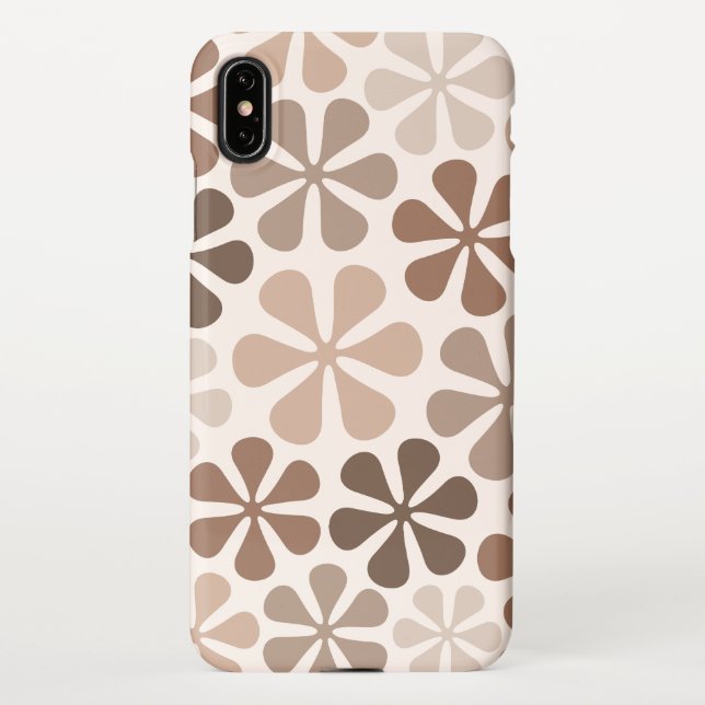 Abstrakte Blume (B) Braune Taupe iPhone Hülle (Rückseite)