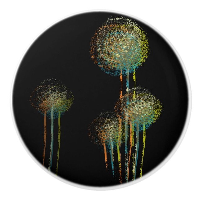 Abstrakte Blume Bäume #2 Keramikknauf (Vorderseite)