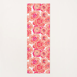 Abstrakte Blume Blütenmoderne Rose Korallenrosa ca Yogamatte