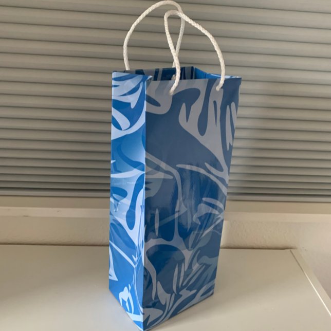 Abstrakte Blume Botanisches Flora Geschenktüte Für Weinflaschen (Von Creator hochgeladen)