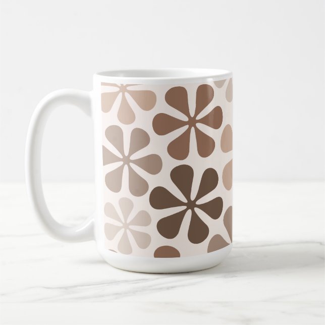 Abstrakte Blume Brawn Taupe Kaffeetasse (Links)