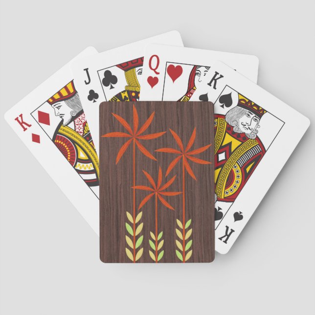 Abstrakte Blume des Mittelalters Spielkarten (Rückseite)