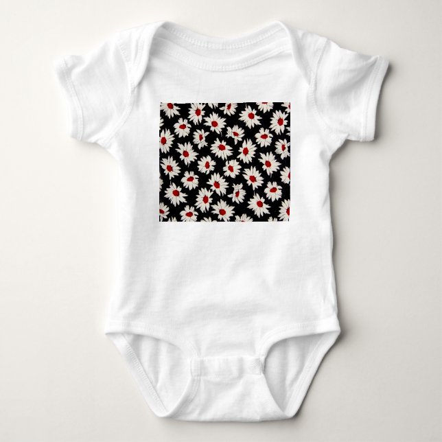 Abstrakte Blume, ein künstlerisches Wasserfarbmust Baby Strampler (Vorderseite)