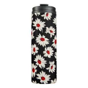 Abstrakte Blume, ein künstlerisches Wasserfarbmust Thermosbecher
