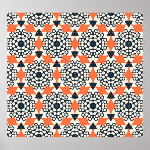 Abstrakte Blume: Einfach geometrisch Vintag Poster