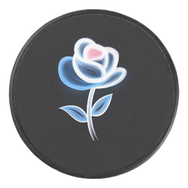 Abstrakte Blume Eishockey Puck (Vorderseite)