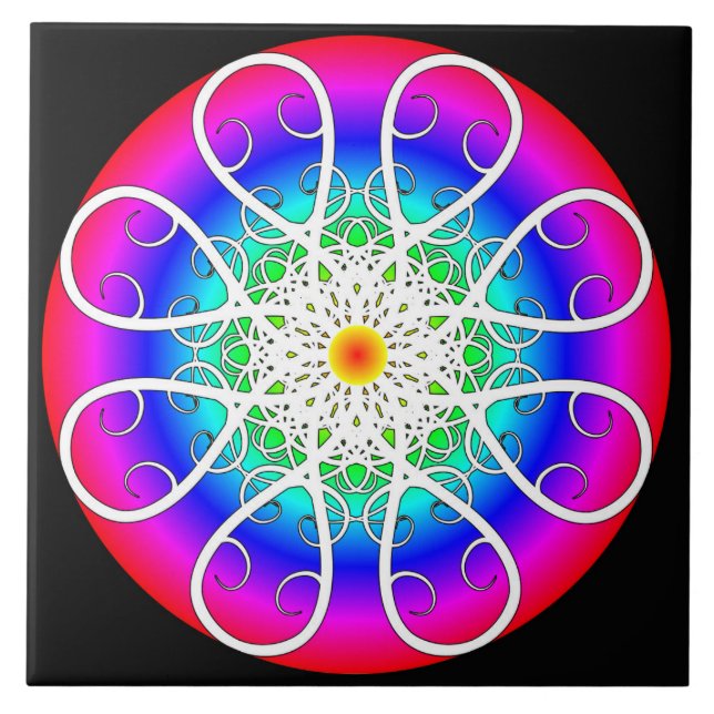 Abstrakte Blume Fliese (Vorderseite)