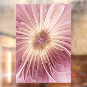 Abstrakte Blume Fraktal Kunst und Schatten Burgund Fensteraufkleber
