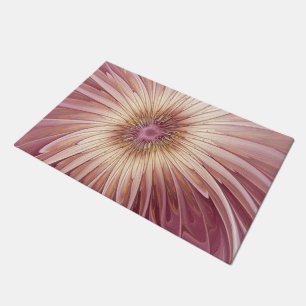 Abstrakte Blume Fraktal Kunst und Schatten Burgund Fußmatte