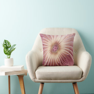 Abstrakte Blume Fraktal Kunst und Schatten Burgund Kissen