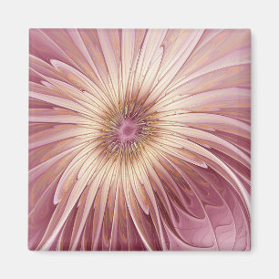 Abstrakte Blume Fraktal Kunst und Schatten Burgund Magnet