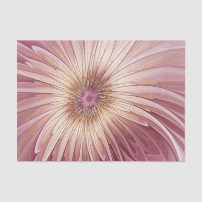 Abstrakte Blume Fraktal Kunst und Schatten Burgund Seidenpapier (Vorderseite)