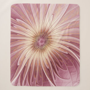 Abstrakte Blume Fraktal Kunst und Schatten Burgund Sherpadecke