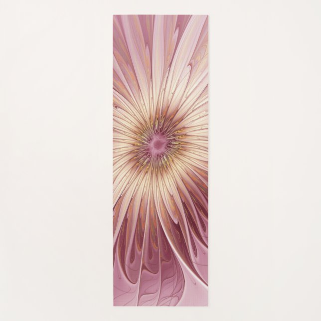 Abstrakte Blume Fraktal Kunst und Schatten Burgund Yogamatte (Vorderseite)