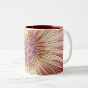 Abstrakte Blume Fraktal Kunst und Schatten Burgund Zweifarbige Tasse