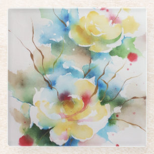 Abstrakte Blume Glasuntersetzer