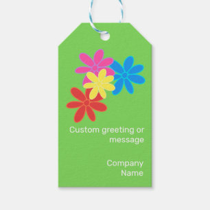 ABSTRAKTE BLUME GREEN BLUE PINK ROTER NAME GESCHENKANHÄNGER