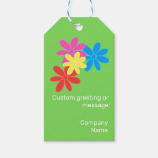 ABSTRAKTE BLUME GREEN BLUE PINK ROTER NAME GESCHENKANHÄNGER
