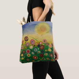 Abstrakte Blume im Feld mit unerhörter Sonne Tasche