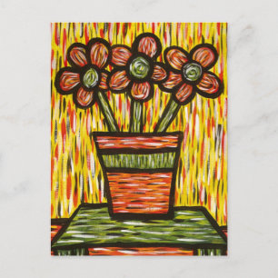 Abstrakte Blume im Vase Colorful Kunst Postkarte