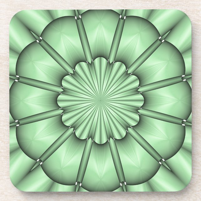 Abstrakte Blume in blassgrün Untersetzer (Vorderseite)