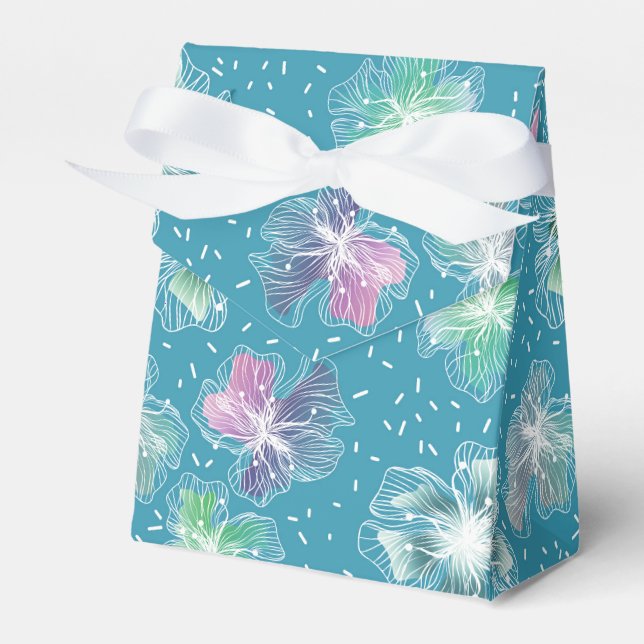 Abstrakte Blume in hellblauen Farbtönen Geschenkschachtel (Vorderseite)