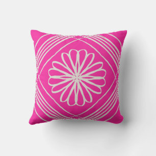Abstrakte Blume in Hot Pink Kissen