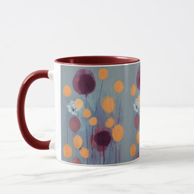 Abstrakte Blume in Orange und Rosa Tasse (Links)