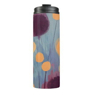 Abstrakte Blume in Orange und Rosa Thermosbecher