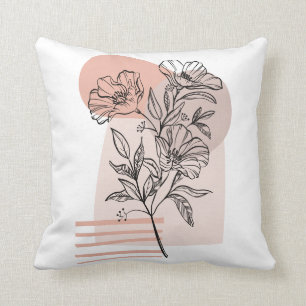Abstrakte Blume in Pastellrosa Kissen