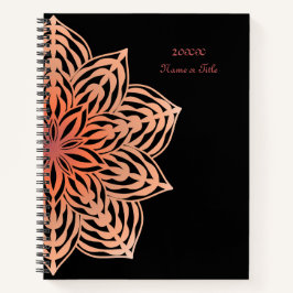 Abstrakte Blume in Pfirsich Notizbuch