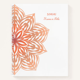Abstrakte Blume in Pfirsich Notizbuch