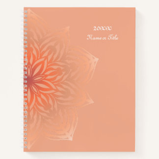 Abstrakte Blume in Pfirsich Notizbuch