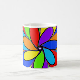 Abstrakte Blume in Regenbogenfarben Kaffeetasse