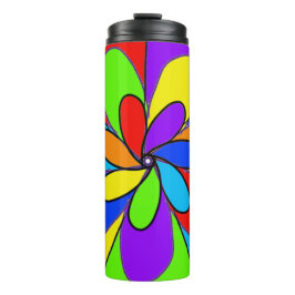 Abstrakte Blume in Regenbogenfarben Thermosbecher