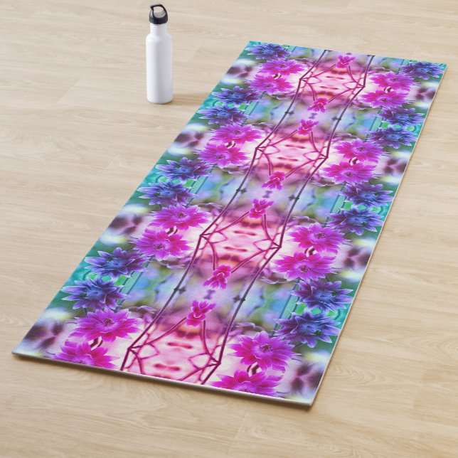 Abstrakte Blume in Rot und Weiß Yogamatte (Beispiel)