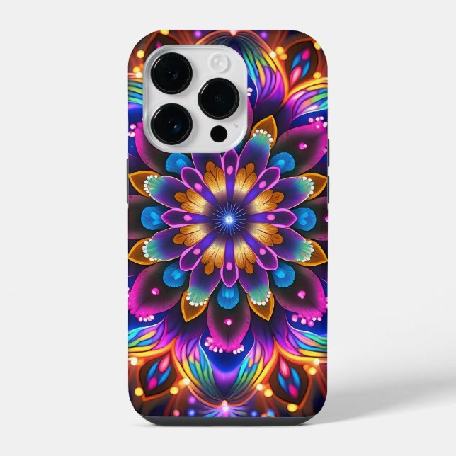 Abstrakte Blume iPhone 14 Pro Hülle (Rückseite)